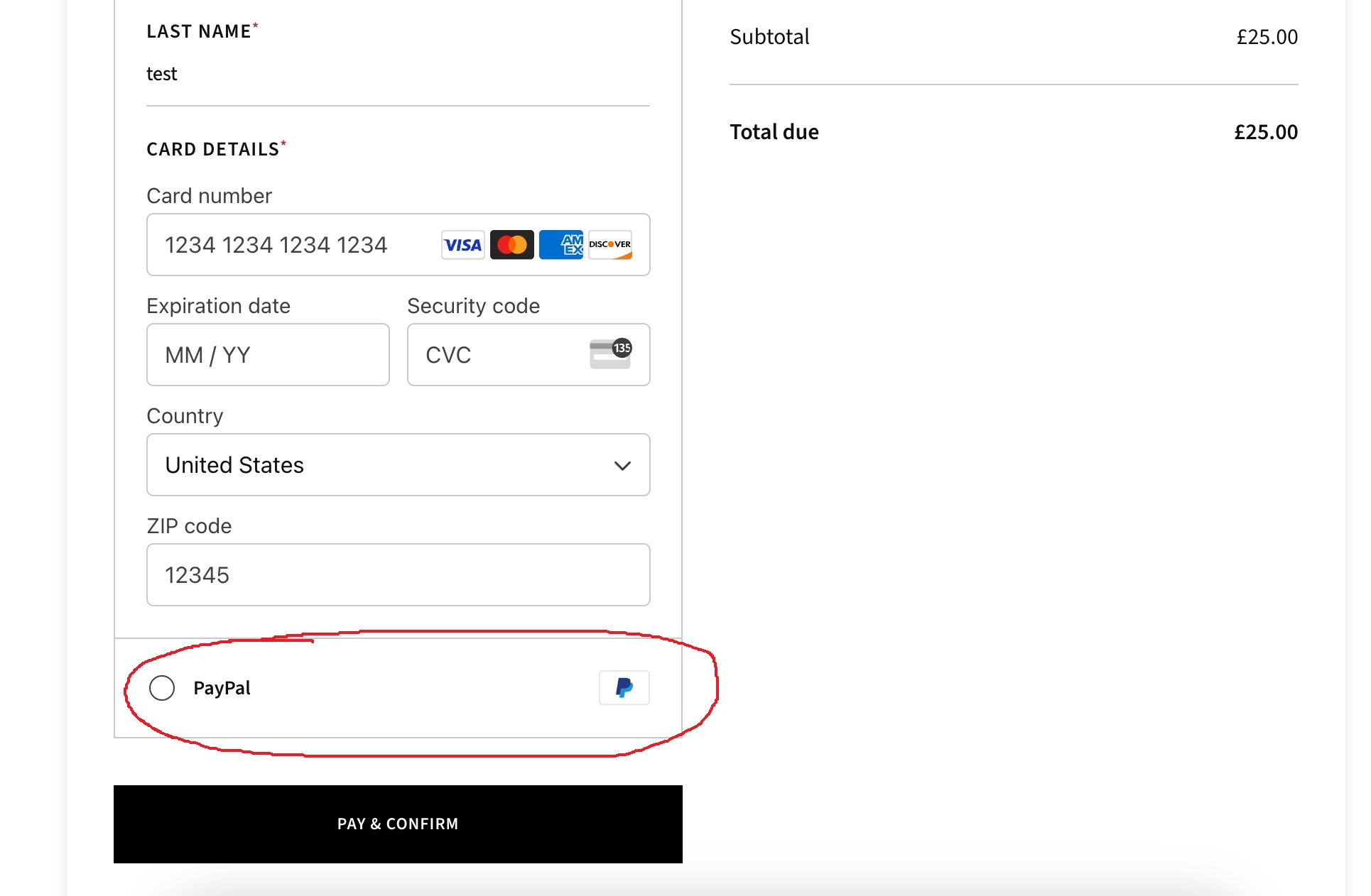 Paypal Payment Option